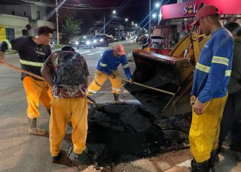 Operação Tapa-buracos: Prefeitura reforça frentes de trabalho e atua dia e noite nas principais avenidas de Itacoatiara