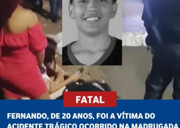 Fernando, de apenas 20 anos, foi a vítima de um trágico acidente ocorrido na madrugada deste domingo (29).