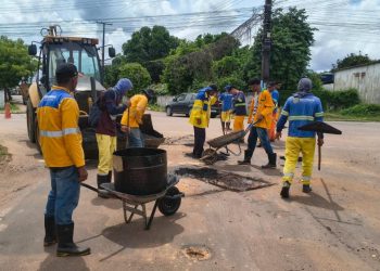 Prefeitura de Itacoatiara leva operação tapa-buraco ao Centro, São Cristóvão, São Francisco e Conjunto Novo Horizonte