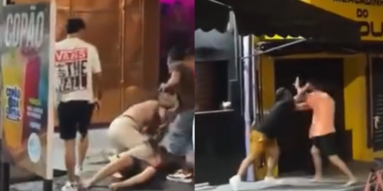 ‘Bebida e ciúmes’: briga generalizada chama atenção no Centro de Manaus; VEJA