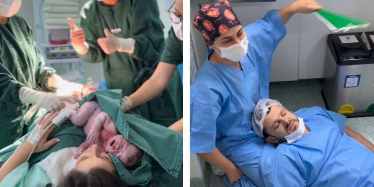 VÍDEO: pai viraliza após desmaiar no parto do filho; médicos se divertem