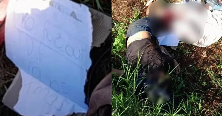 Com saco na cabeça e mãos amarradas, homem é achado morto com bilhete