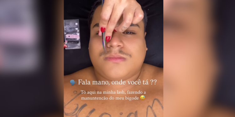 Procedimento inusitado: designer de cílios cria ‘extensão’ de bigode; VEJA