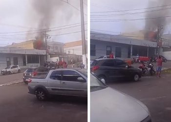 VÍDEO: incêndio destrói kitnet em residência no Santo Antônio, em Manaus