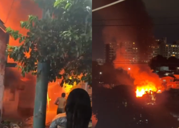 VÍDEO: incêndio no São Jorge deixa casas destruídas em Manaus