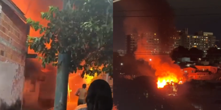 VÍDEO: incêndio no São Jorge deixa casas destruídas em Manaus