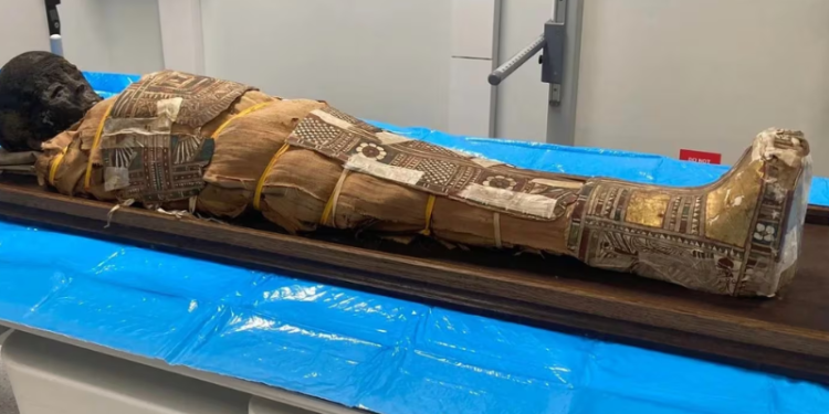 Estudo revela objeto misterioso no peito de múmia egípcia de criança