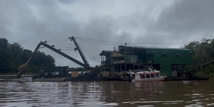 PF e ICMBio combatem garimpo ilegal em Japurá, no interior do AM