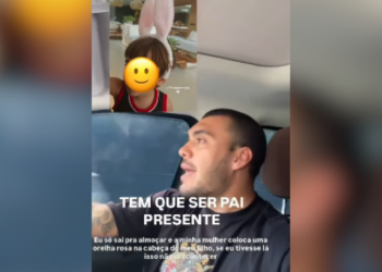 Pedro Ortega critica orelha de coelho rosa no filho: “Tem que ser pai presente”