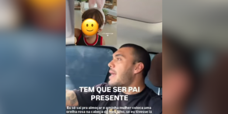 Pedro Ortega critica orelha de coelho rosa no filho: “Tem que ser pai presente”